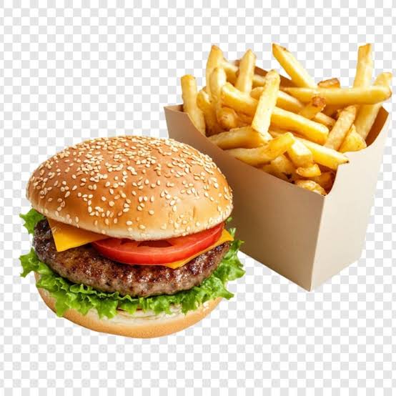 Beef Burger and Fries